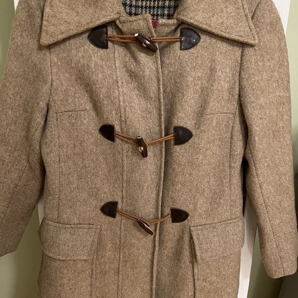 100% Virgin Wool Casa De Lana Coat Jacket Vintage Size 7/8 Made In URUGUAY