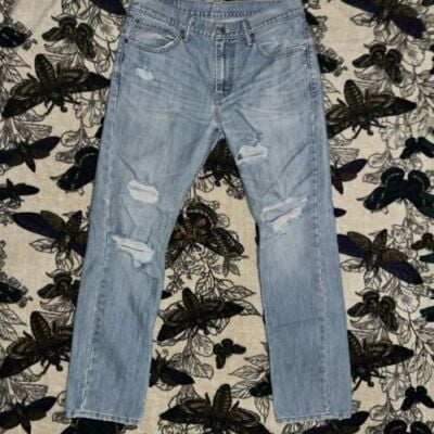 Distressed Levi's 511 Slim Fit 33x30 Blue Jeans 2