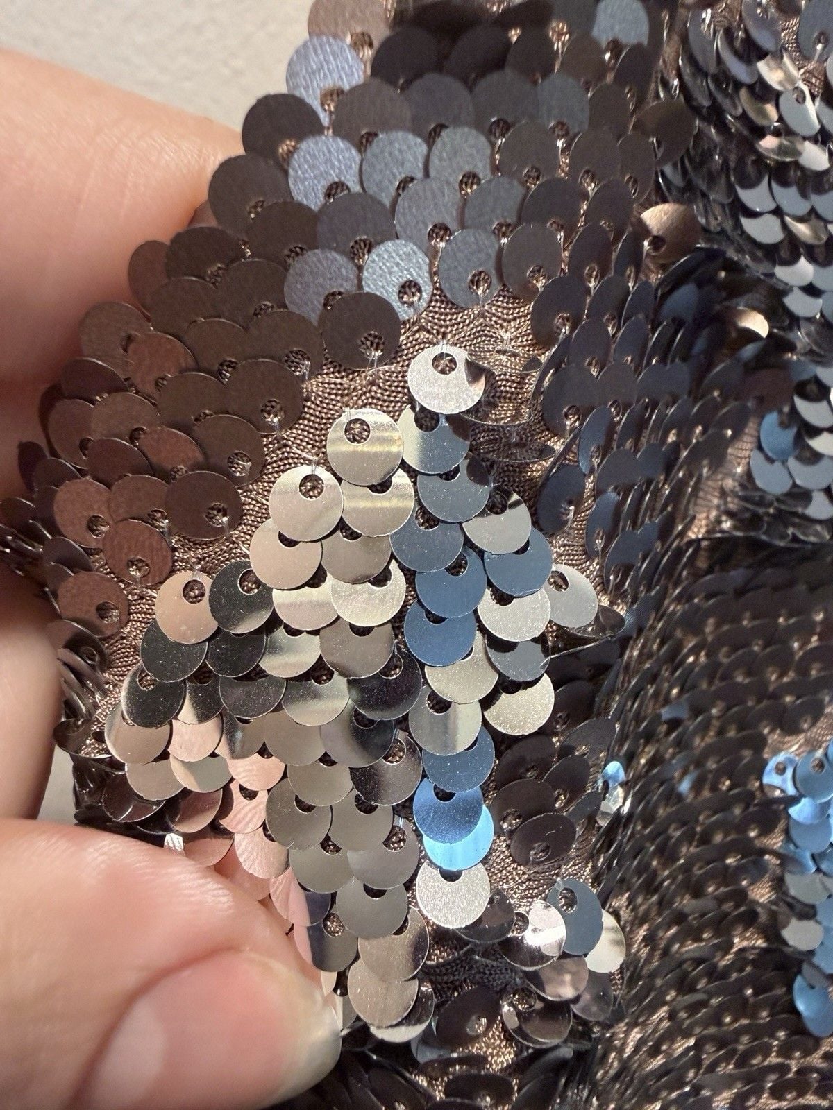 Atmosphere Silver Brown Sequin V-Neck Sleeveless Bodycon Dress Size USA 10 9