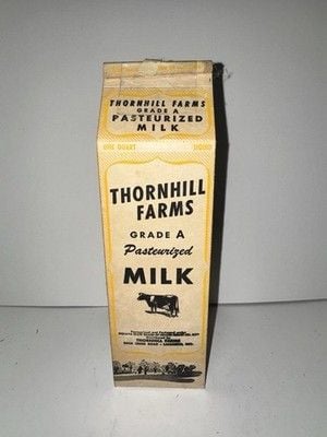 Vintage Thornhill Farms Milk Carton Lafayette Indiana Dairy Advertising 3