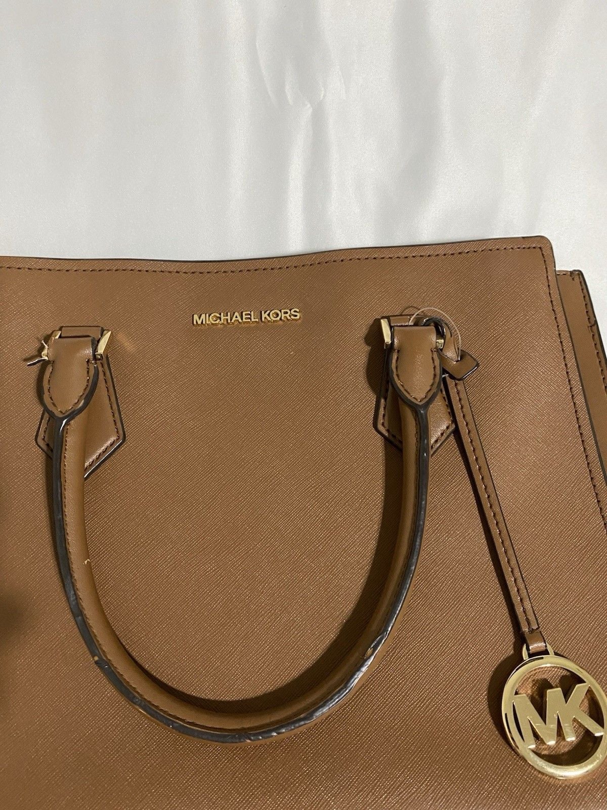 Michael Kors Authentic Brown Satchel with MK Logo Used 4
