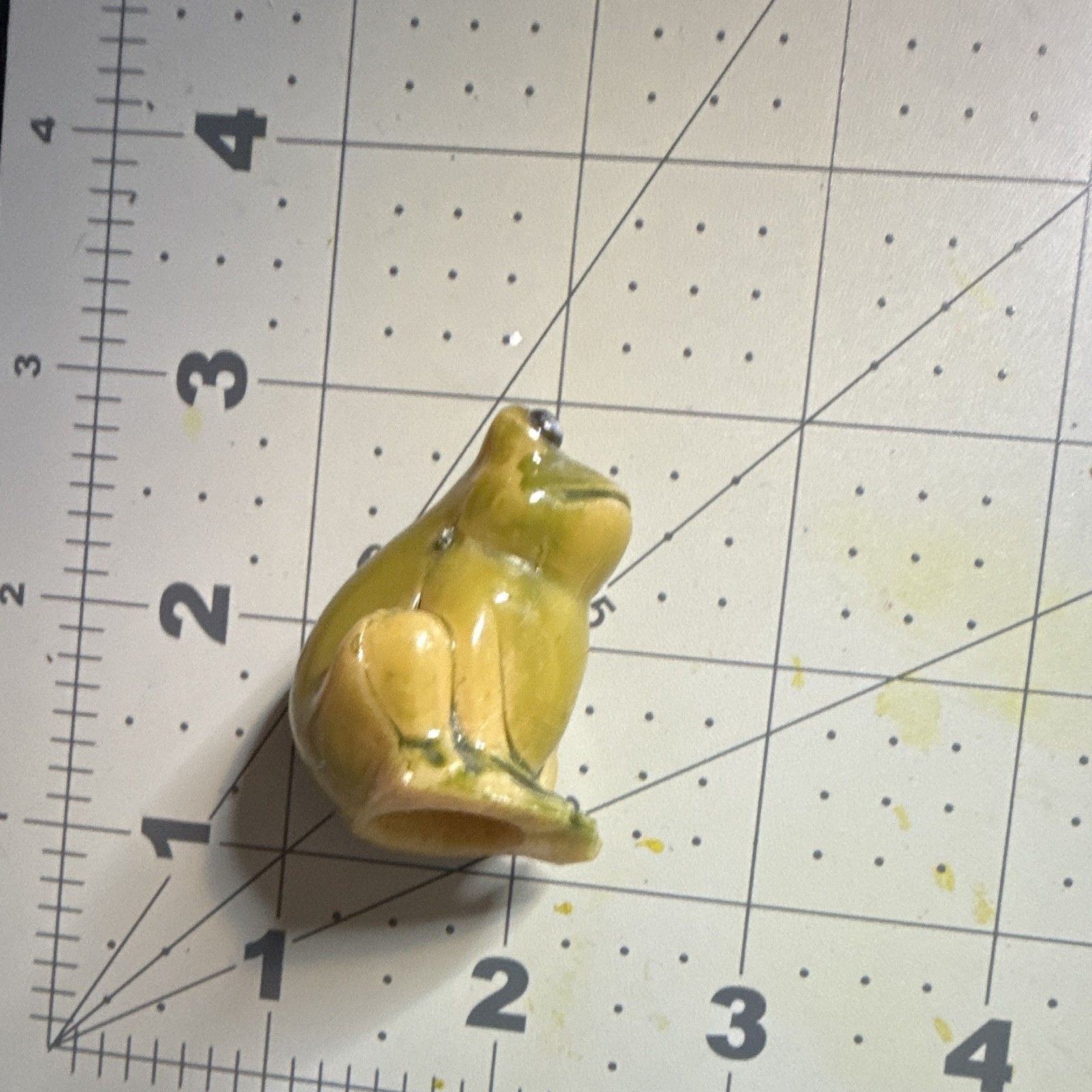 Green Porcelain Frog Figurine Collectible Decor Marked Hong Kong 8