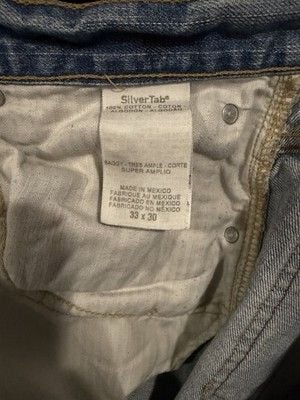 Vintage Levis SilverTab Baggy Jeans 33x30 Light Wash Y2K 90s Skater Loose Fit 9