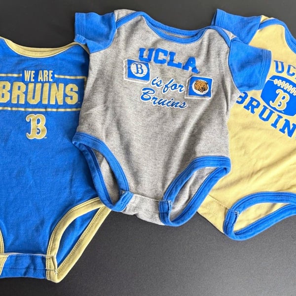 Team Athletics UCLA Bruins 3-Pack Baby Bodysuits 3-6M Blue Gray