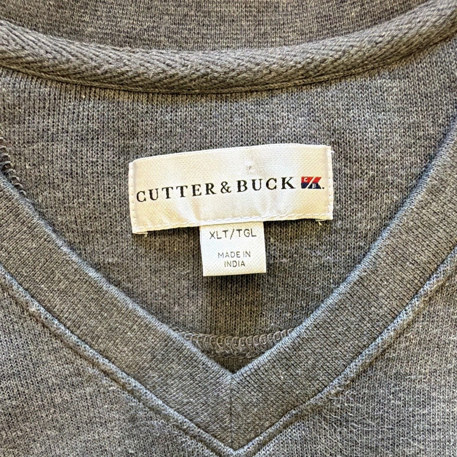 Cutter & Buck Men's Gray Knit V-Neck Sweater Vest Sleeveless Solid XLT 3