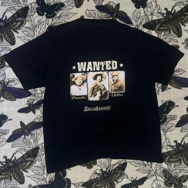 Rare “Wanted” Pancho Villa Zacatecas Vintage Graphic T-Shirt