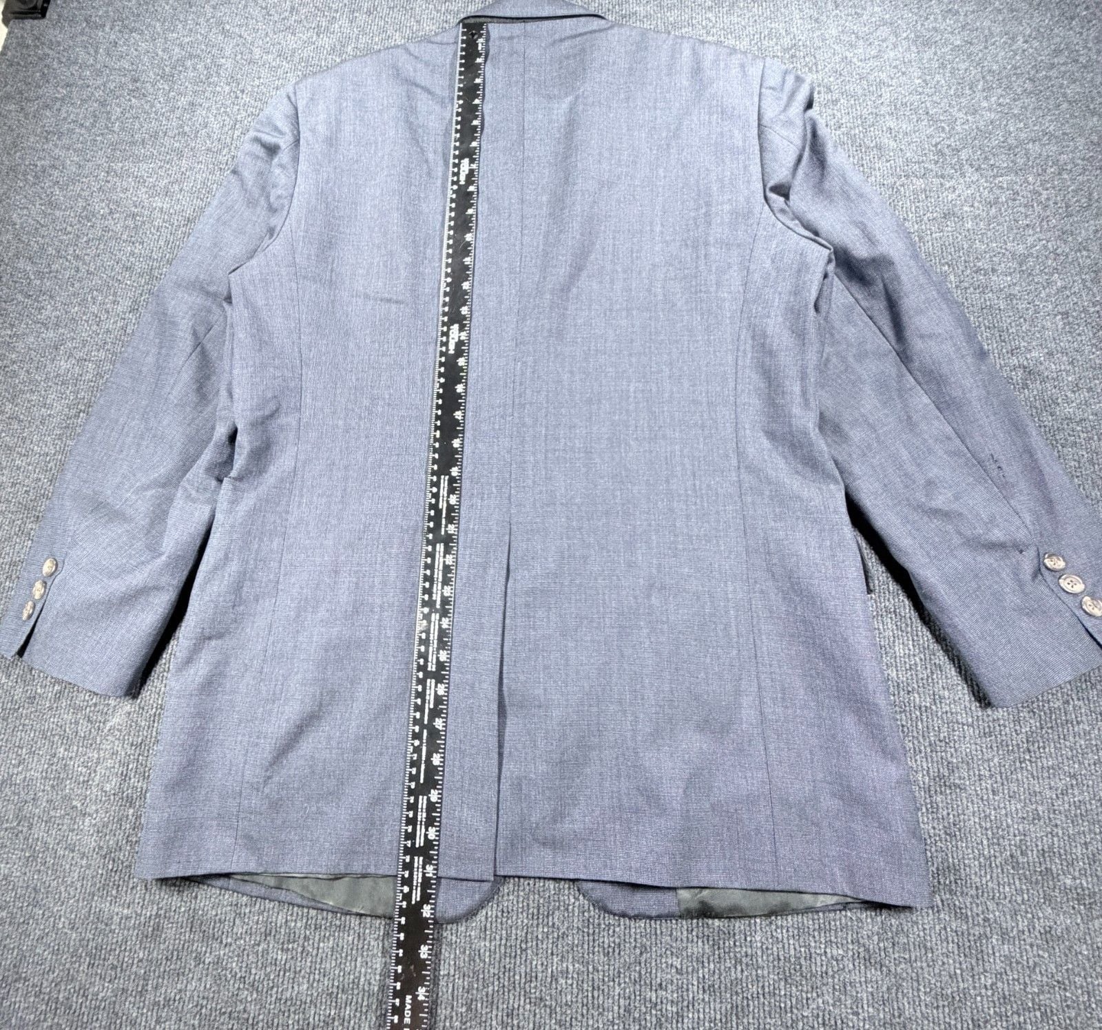 Vintage Brooks Brothers Pure Wool Suit 2 Pc Gray Blue Check Plaid 43R W38 L29.5 16
