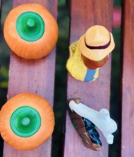 Vintage Halloween Kitschy Hand Painted Ceramic Figurines Spooky Season Set Of 4 24