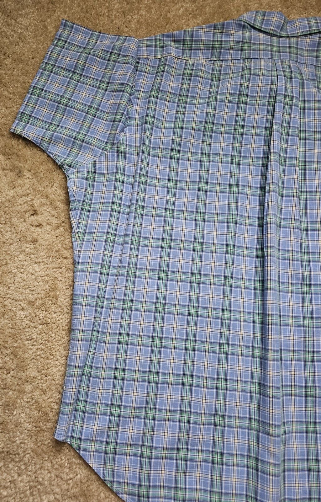 Ralph Lauren Classic Fit Mens XXL Plaid Short Sleeve Button Down Blue Green 8