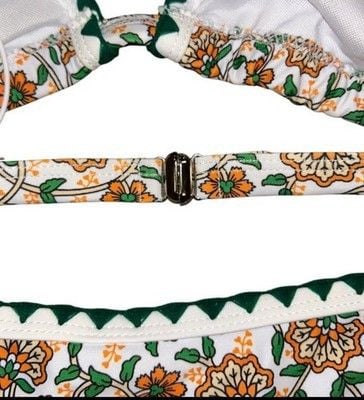 BIKINX Thong Micro Bikini Ditsy Floral Block Bandeau Green Orange Yellow Size XL 7