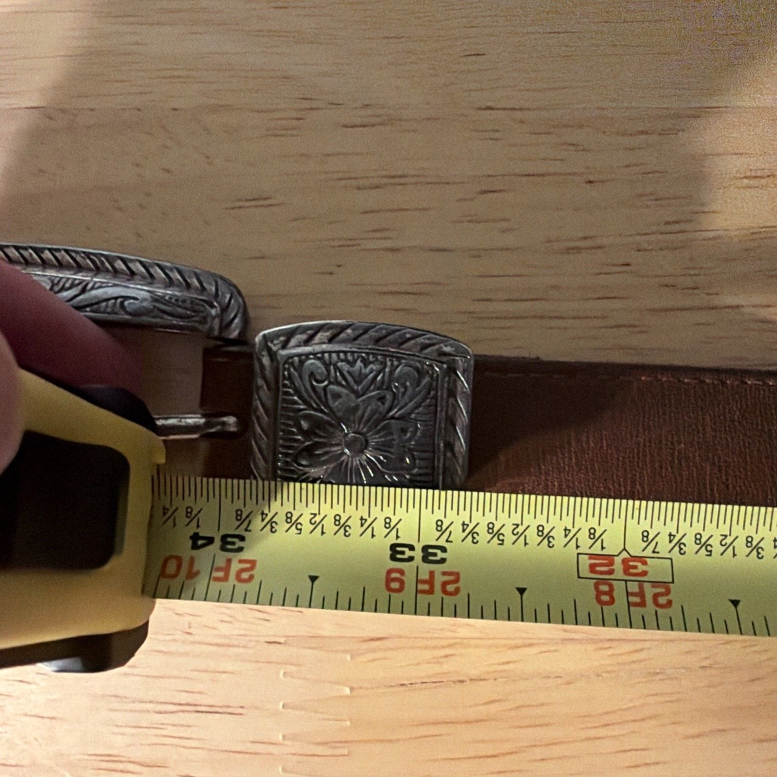 Brighton S4560 1994 woman's brown black leather belt ~ Length 34” ~ Made in USA 10