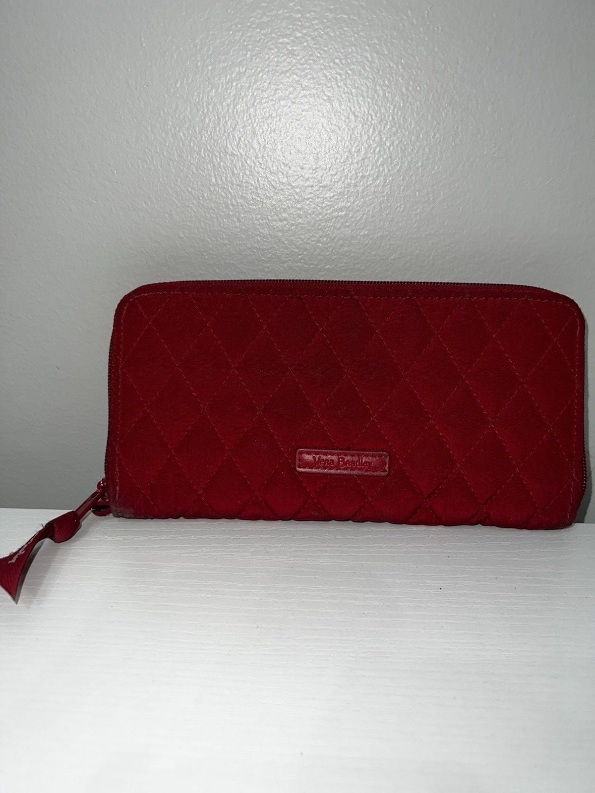 Vera Bradley Red Zip-Around Quilted Wallet, Floral Pattern, Card Organizer 2