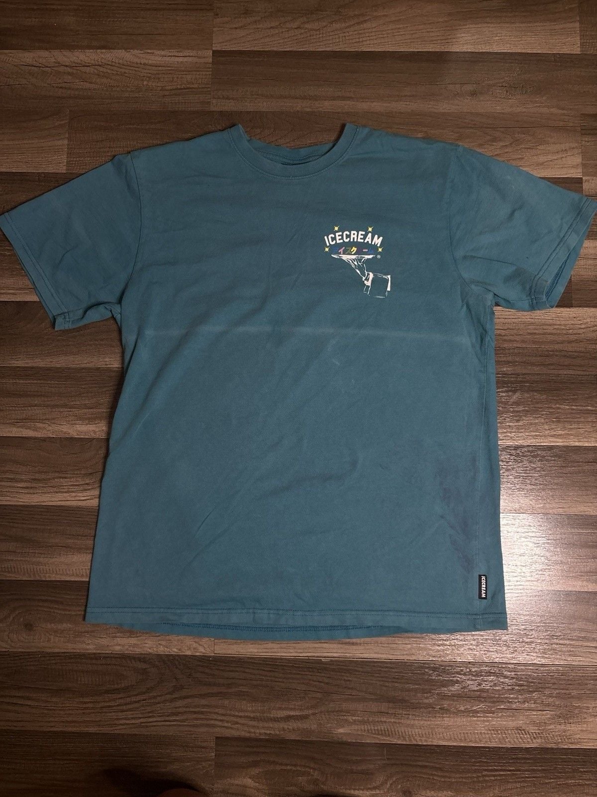 Billionaire Boys Club Icecream Man T-Shirt Size L Teal Short Sleeve 2