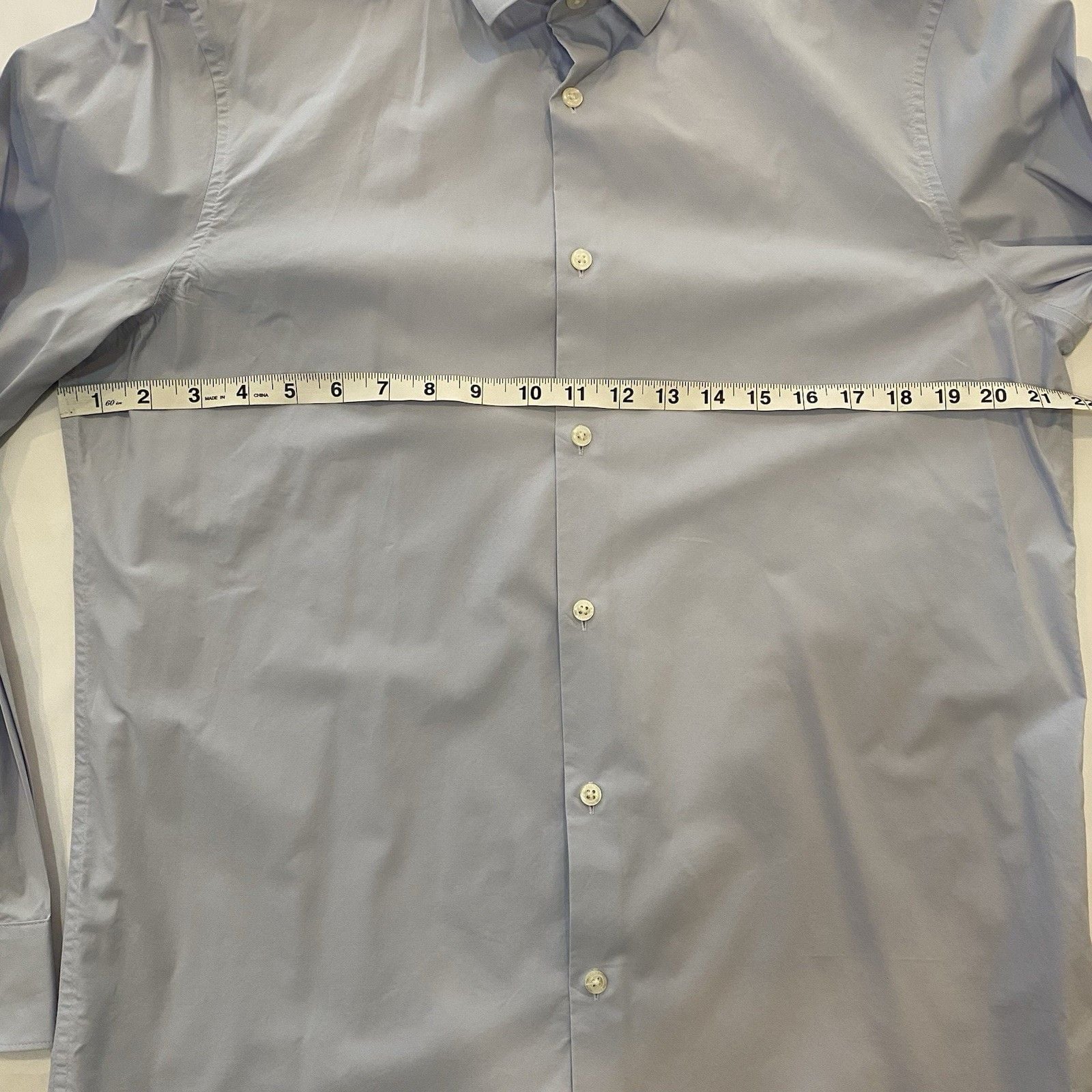 Perry Ellis Dress Shirt Mens L 16.5 34/35 Light Blue 5