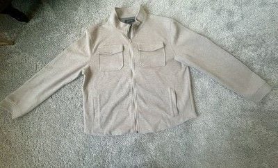 Kenneth Cole Full Zip Stand Collar Jacket - Beige w/ Chest Pockets - Men's XXL 4