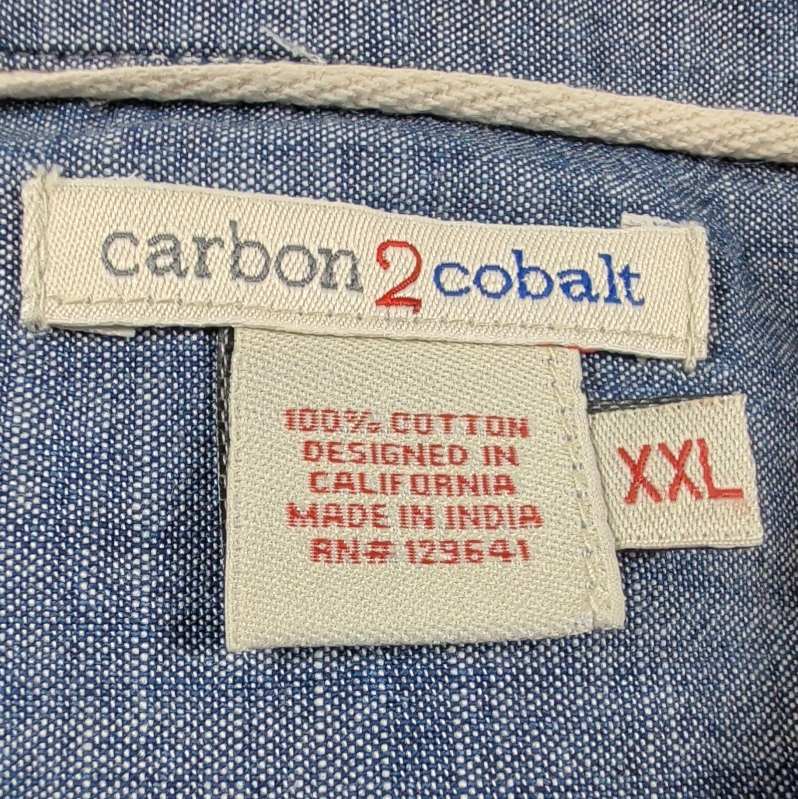 carbon2cobalt Men's 2XL Woven Cotton Long Sleeve Button-Up Multicolor Check 11