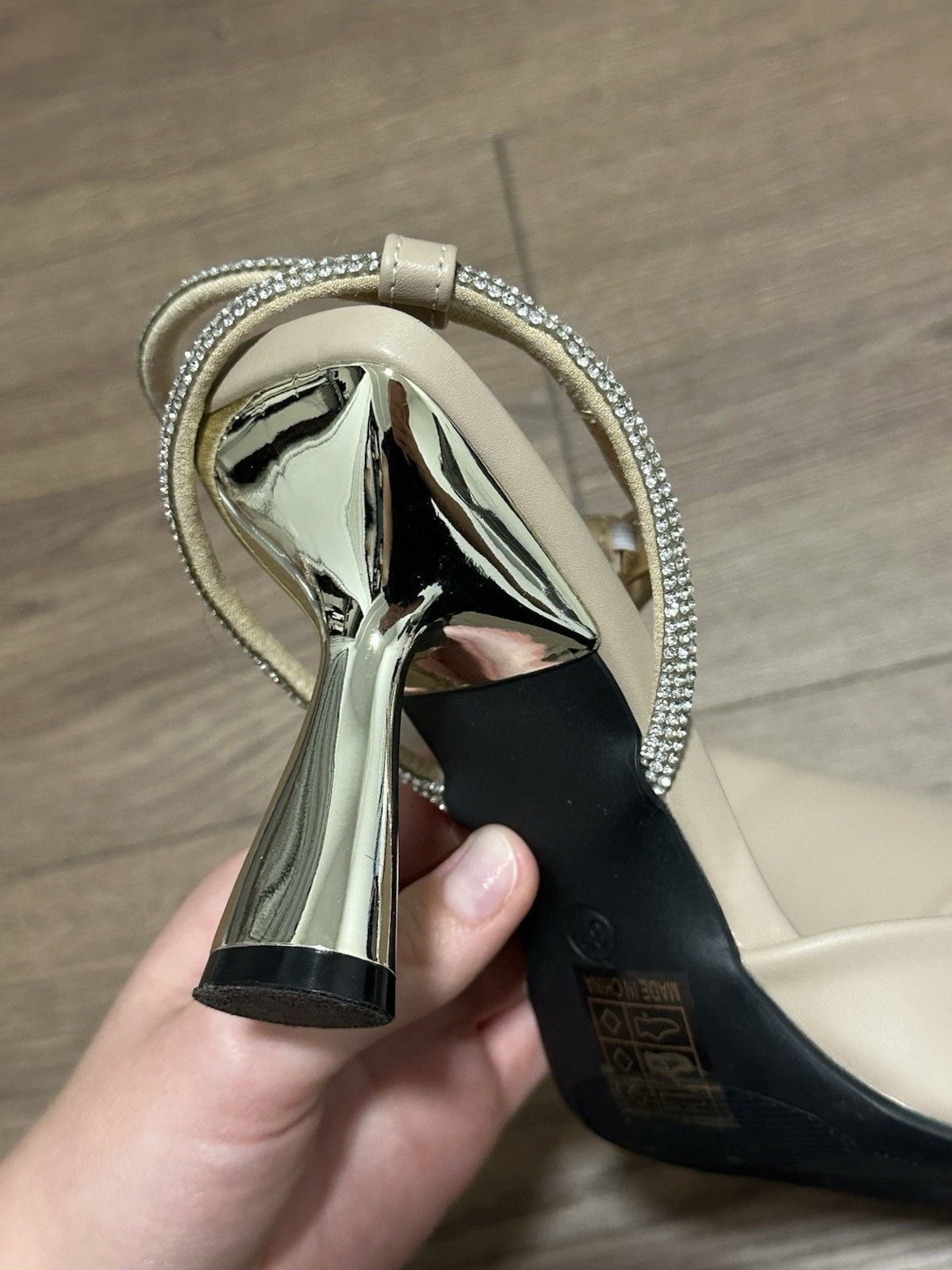 Aldo Lilya Nude Beige Heels Pumps Shoes with Ankle Strap  Womens Size 10 12