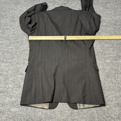 Adolfo Suit  Men’s 42R Classic Fit Charcoal Gray Wool Blend Pinstripe  9