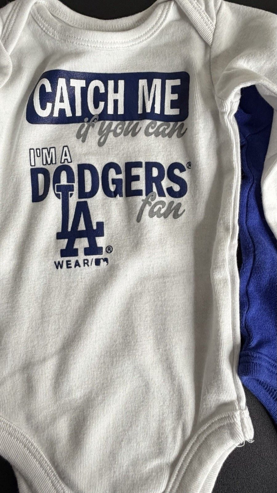 WEAR Los Angeles Dodgers MLB 2-Pack Baby Long Sleeve Bodysuits 0-3M Blue White 2