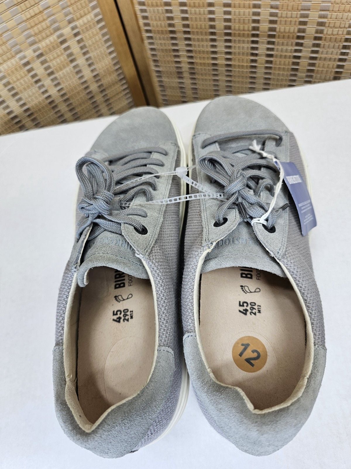 Birkenstock Bend Low Gray Knit Suede Sneakers Men's Size 12 EU 45 13