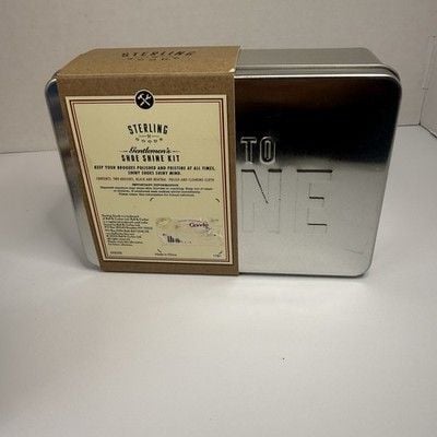 Sterling Goods Wax On Wax Off Gentlemen’s Shoe Shine Kit W/ Leather Repair Tape 7