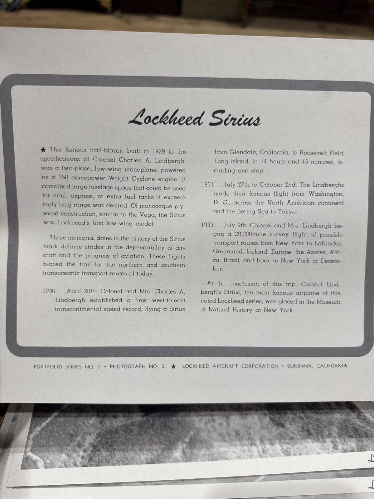Set of 6 Vintage Lockheed Leadership Aircraft Corp Photographs Portfolio Folder 10