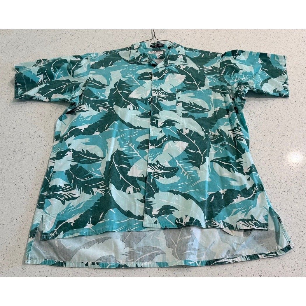 Vintage Jos. A. Bank Hawaiian Shirt Size Large Mens Made in USA 2