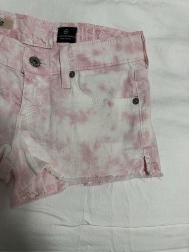 AG Adriano Goldschmied Shorts Womens Size 25 White Pink Denim Daisy Low Rise 5