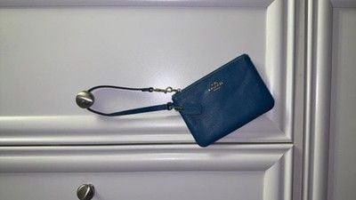 Coach Blue Leather Wristlet 2