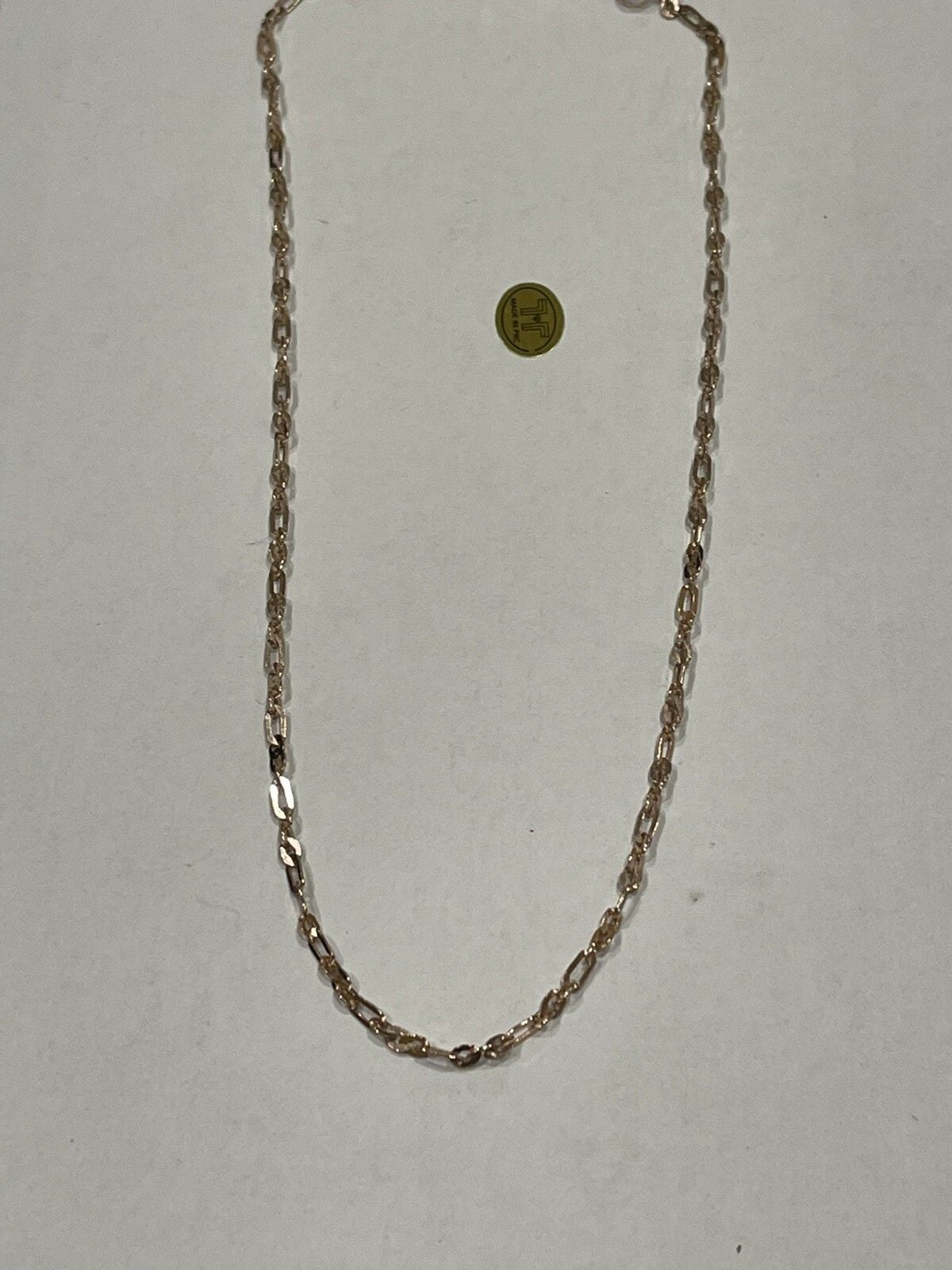 Designer LIRM Sterling Silver 925 Rose Gold Figaro Chain 18” long 2