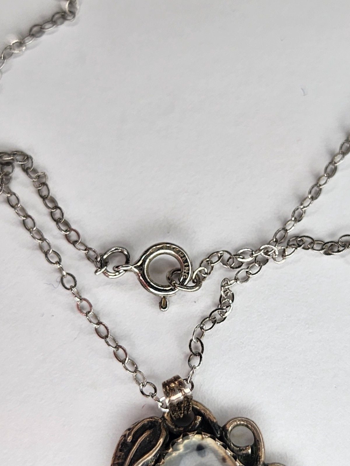 Native American Sterling Silver Agate Necklace 5
