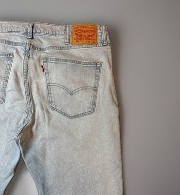 Levi’s 514 Denim Jeans 38x32 High Stretch Light Wash Classic Slim Straight Fit 5