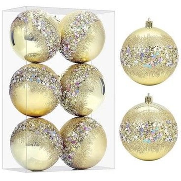 ✨ 6-Piece Gold & Silver Glitter Christmas Ornaments ✨