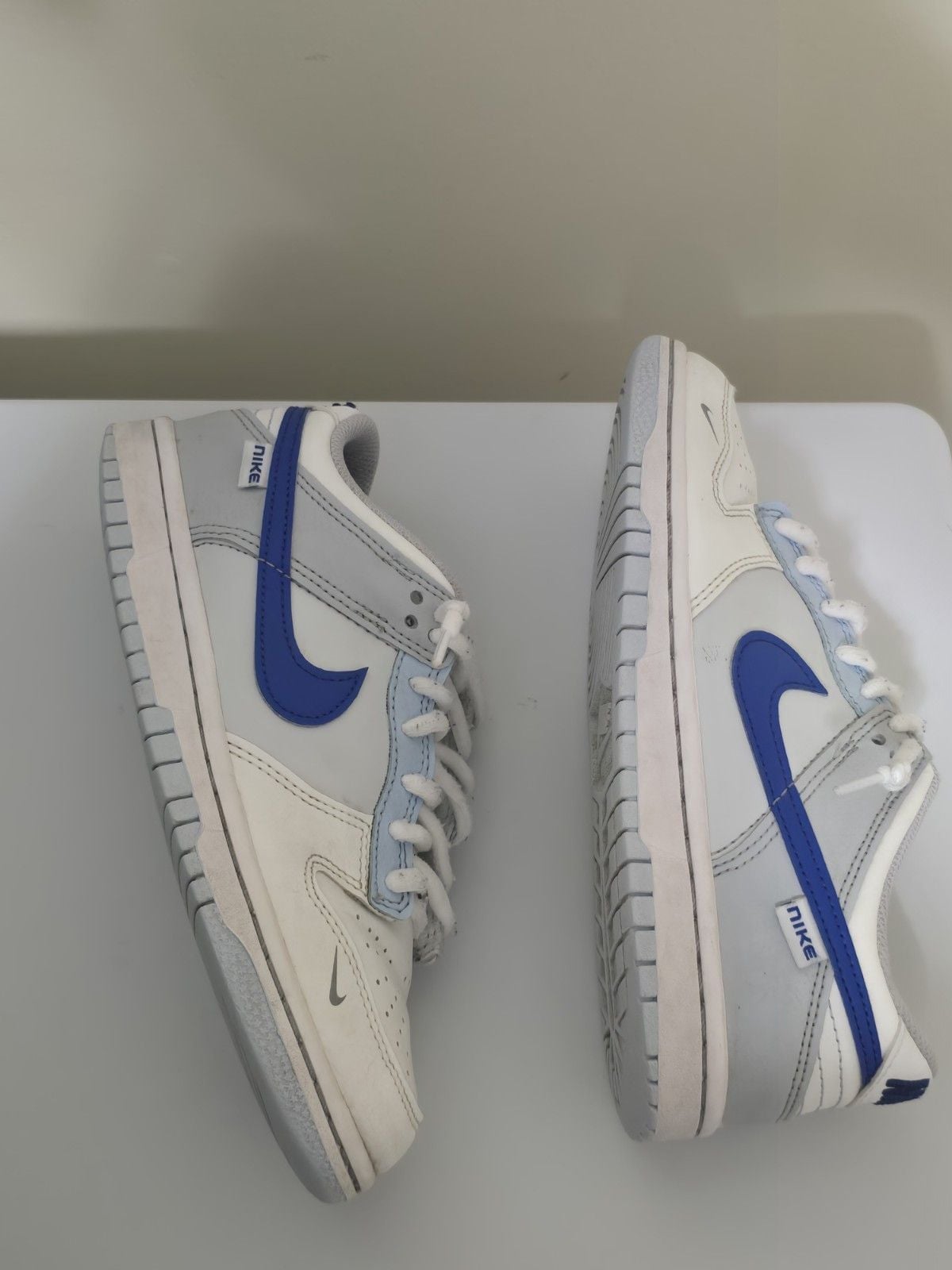 Nike Dunk Low GS White/Blue/Gray Colorblock Sneakers Youth US 4.5Y FB1843-141 8