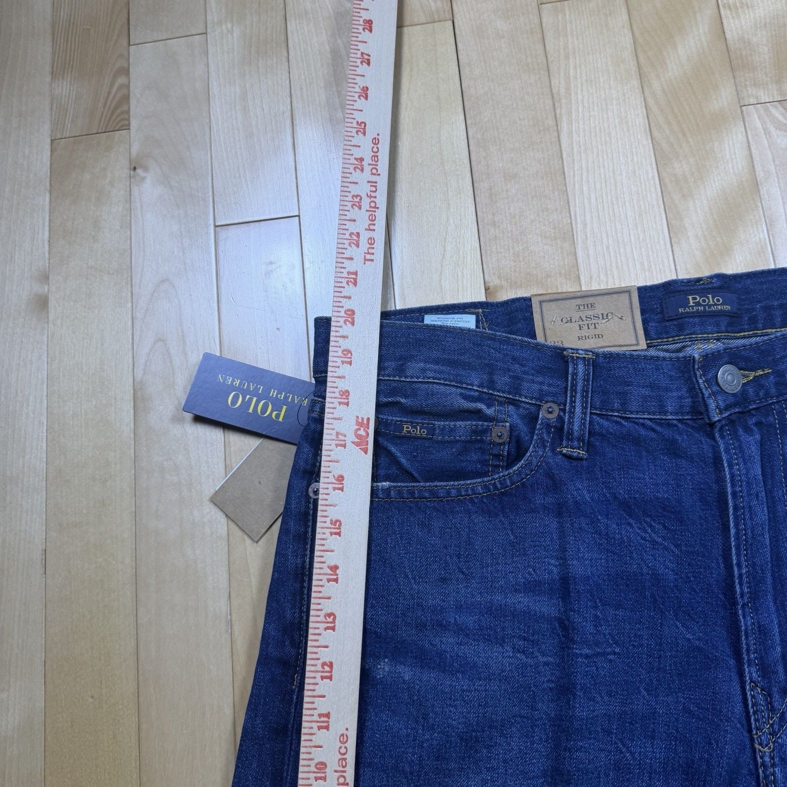 Polo Ralph Lauren Denim Jorts Men’s 33 Baggy Raw Hem Classic Fit NWT Y2K 11