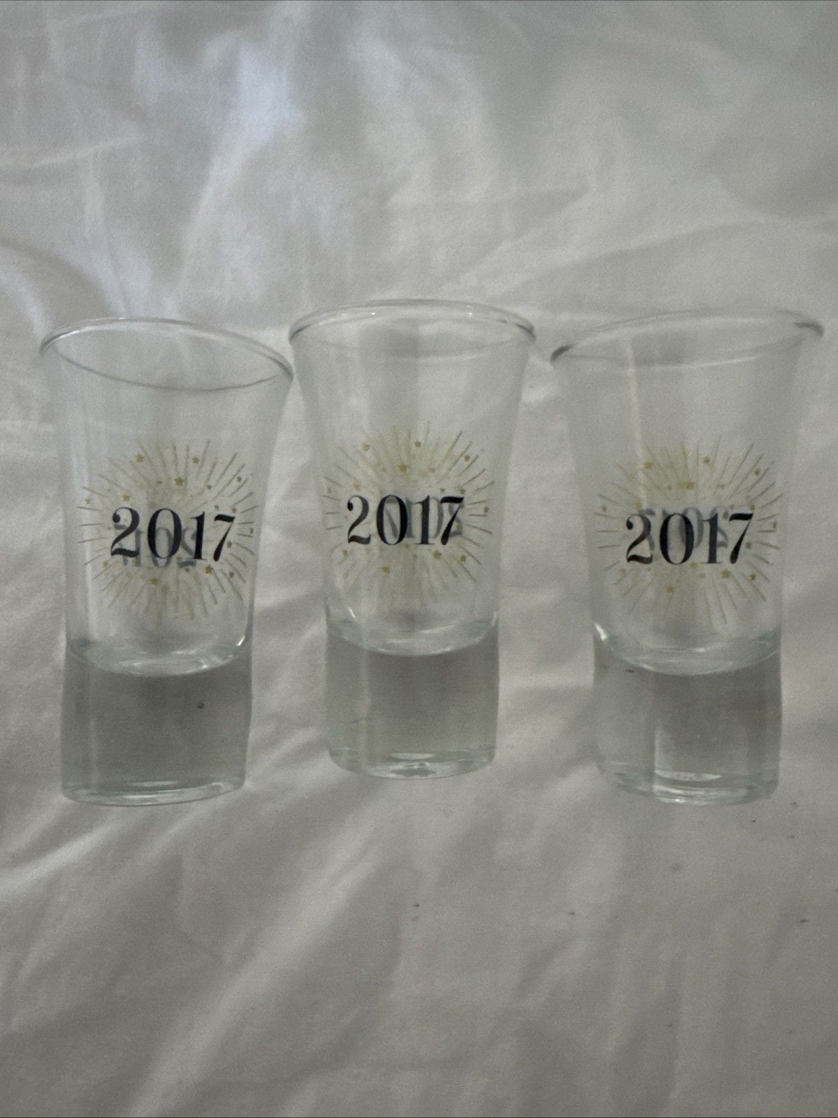 Tequila Shot Collector Glasses Gold And Black Lettering 2017 Set Of 3 1