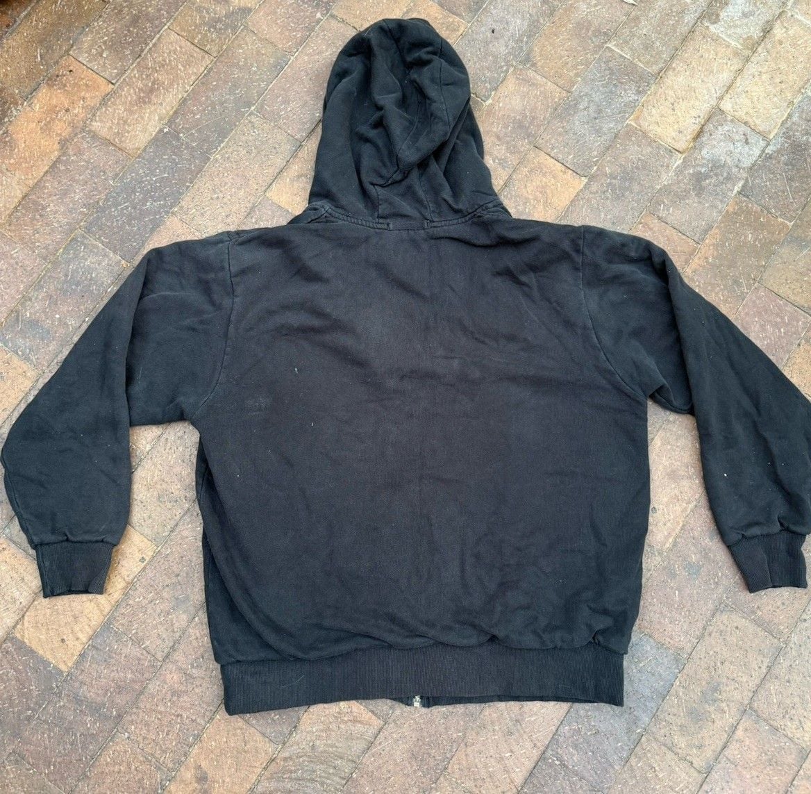 VTG Workwear Thermal Lined Zip Hoodie 500 GSM JB Hunt Trucking Distress Men’s L 7