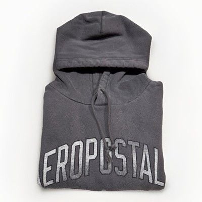 Aeropostale Men’s Medium Acid Grey Hoodie Y2K Cotton Blend 8