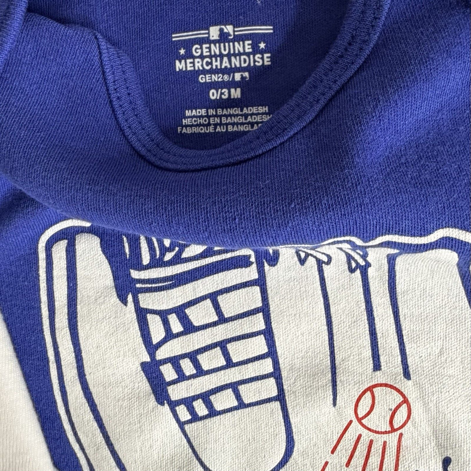 WEAR Los Angeles Dodgers MLB 2-Pack Baby Long Sleeve Bodysuits 0-3M Blue White 5