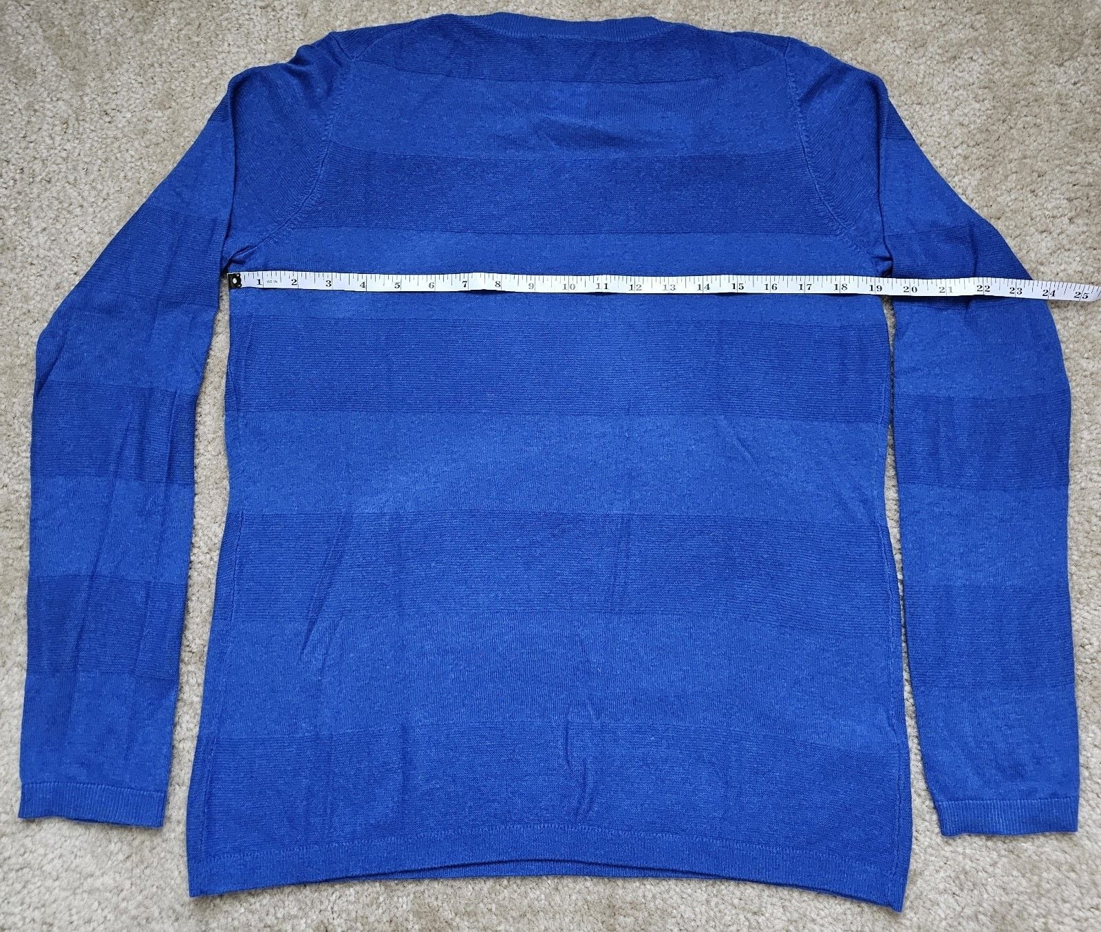NWT Ann Taylor Blue Scoop Neck Striped Lightweight Sweater Women's L $69 10