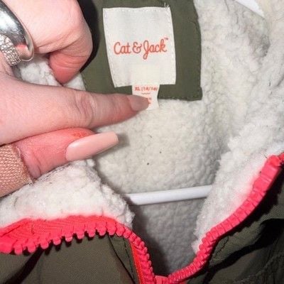 Cat & Jack Kids' Olive Green Hooded Jacket 4