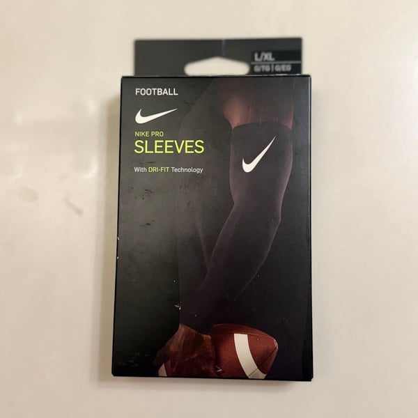 Nike Pro Sleeves L/XL Black Dri-FIT Moisture Wicking Arm Sleeves 2 Count