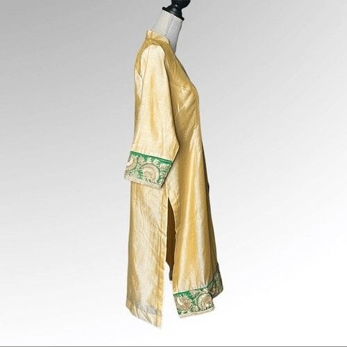 Indian/Punjabi Gold With Green Salwar Kameez 3pc Suit 5