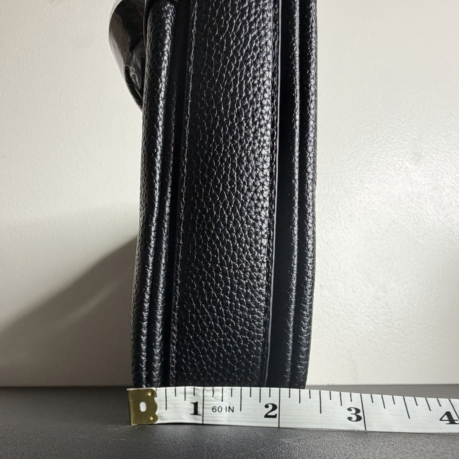 Calvin & Klein Black Pebbled Faux Leather Zip Crossbody Bag Detachable Strap 12