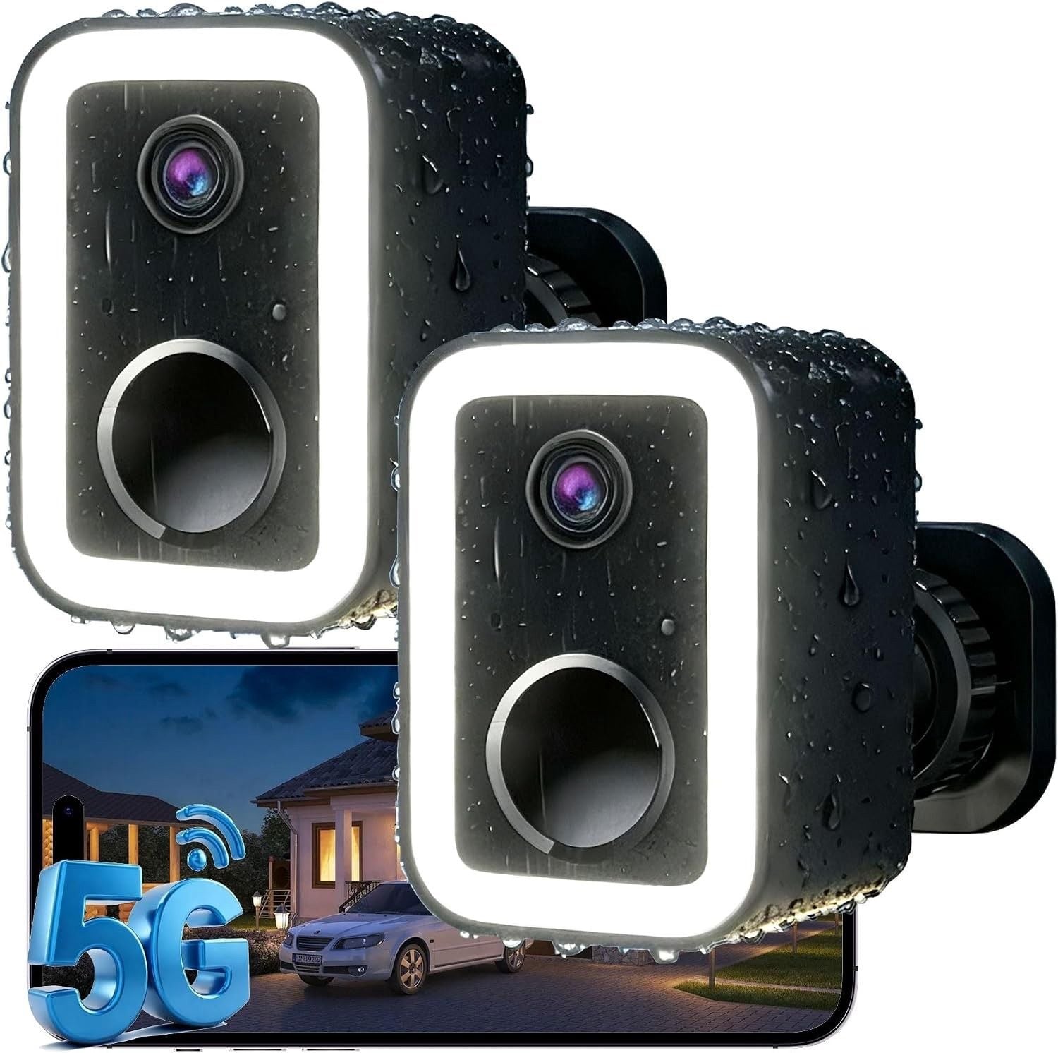 Security Cameras Wireless Outdoor, AI Color Night Vision Even in the Dark 2 Pack 1