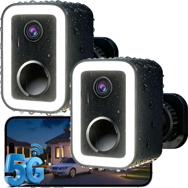 Security Cameras Wireless Outdoor, AI Color Night Vision Even in the Dark 2 Pack