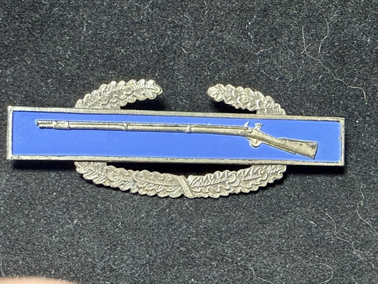 Vtg WWII US Army Combat Infantryman Badge CIB Sterling Silver Enamel Full Size 2