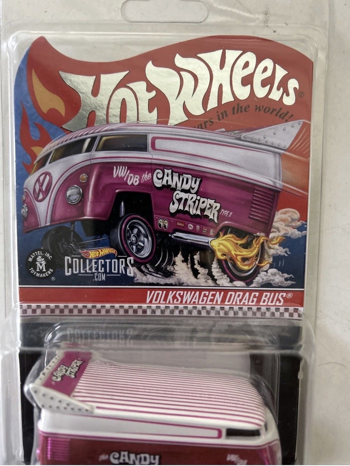 Pink logo! Hot Wheels RLC 2020 Volkswagen Drag Bus Candy Striper #5480/20000 NIP 4