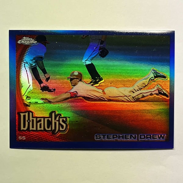 2010 Topps Chrome Stephen Drew #80 Blue Refractor /199 Arizona Diamondbacks