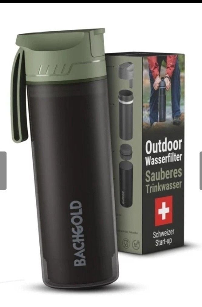 BACHGOLD Outdoor Water Filter Bottle 650ml 1500L Camping Hiking Survival BPA-Fre 1